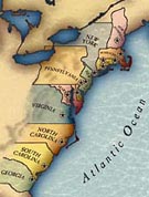map of 13 original colonies